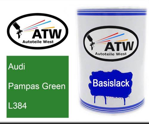 Audi, Pampas Green, L384: 500ml Lackdose, von ATW Autoteile West.